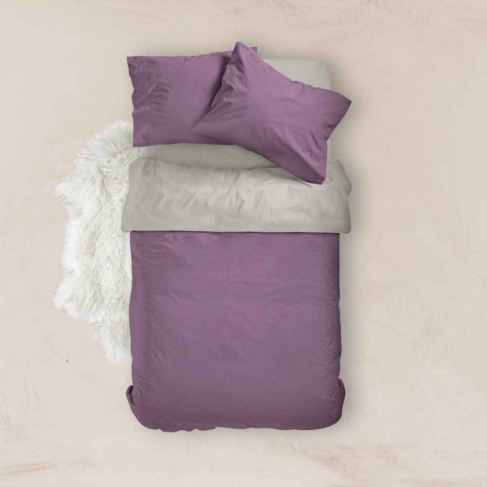 Παπλωματοθήκη Μονόχρωμη Solid Υπέρδιπλη - 220 x 240 cm - Μπορντώ-Ποντικί - Borea Home Textiles - Image 17