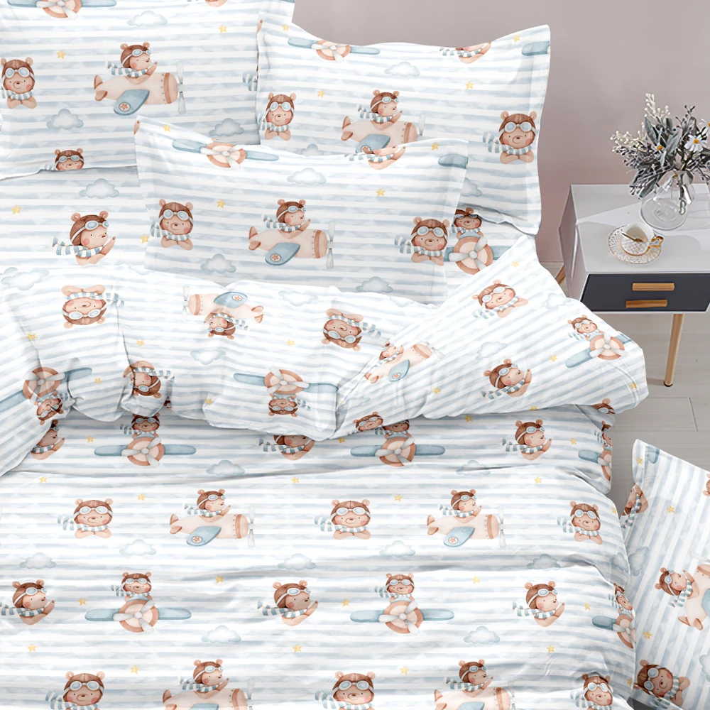 Παπλωματοθήκη Σετ Pilot Moνή - 160 x 240 cm + 50 x 70 cm - Σιέλ - Borea Home Textiles