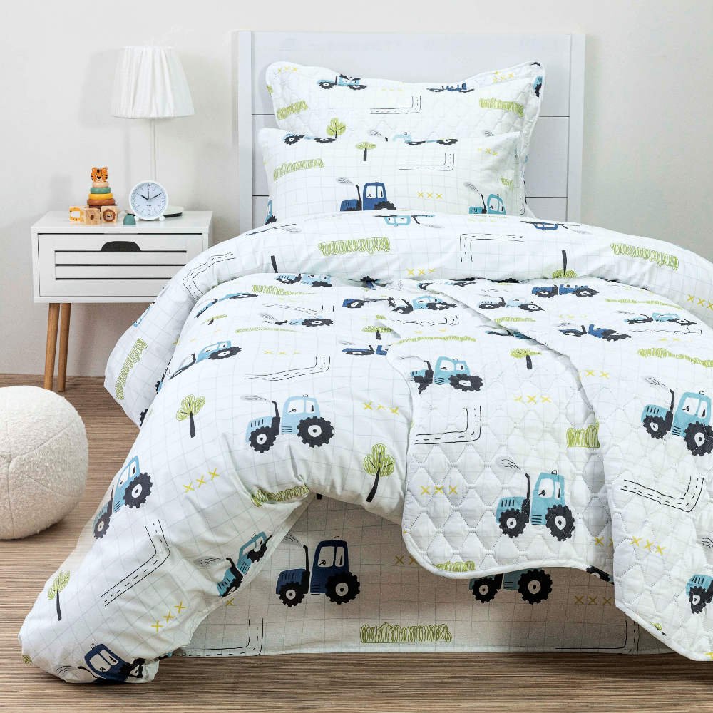 Παπλωματοθήκη Trucky Μονή - 160 x 240 cm - Λευκό - Borea Home Textiles