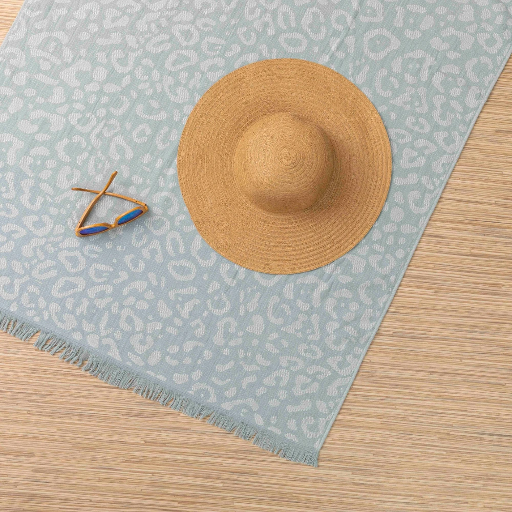 Alternative view of Πετσέτα Παρεό Κρόσσι Leopard - 90 x 160 cm - Κοράλ - Borea Home Textiles