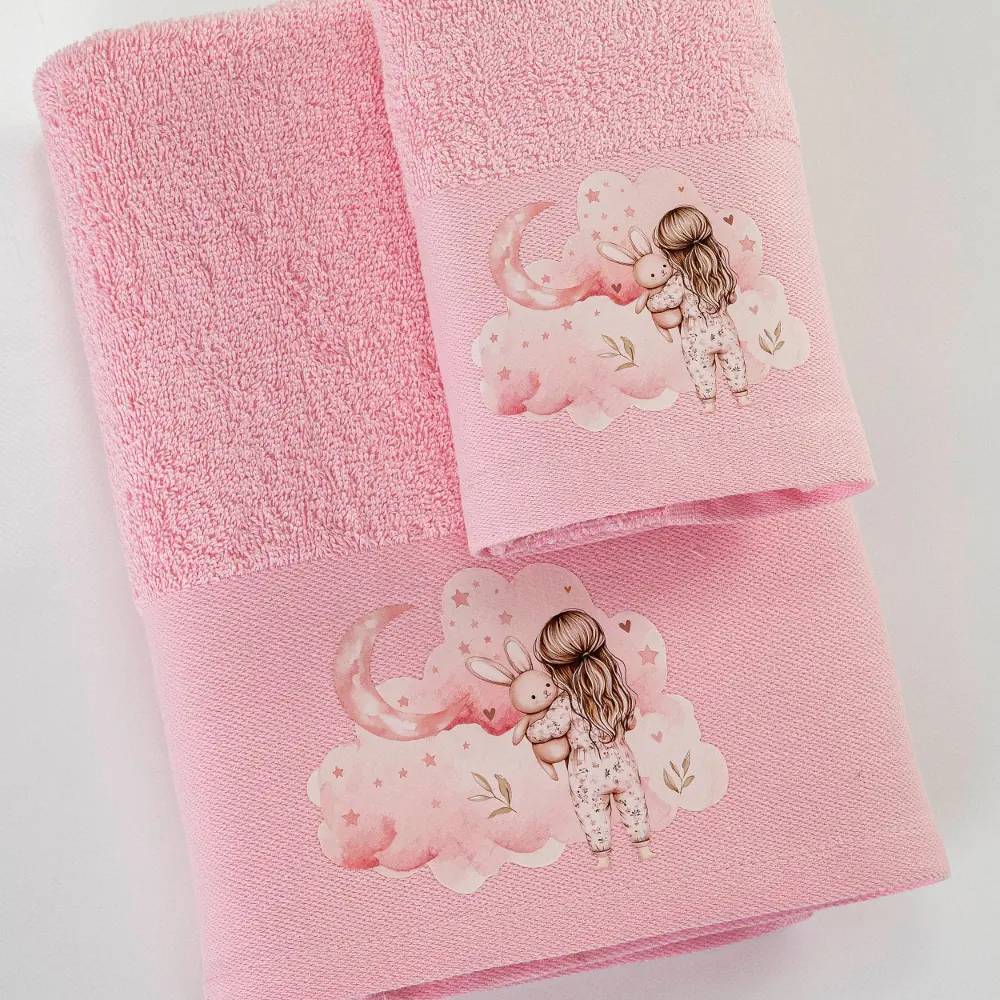 Πετσέτες Σετ 2ΤΜΧ Goodnight Ροζ - 70 x 120 / 30 x 50 cm - Ροζ - Borea Home Textiles