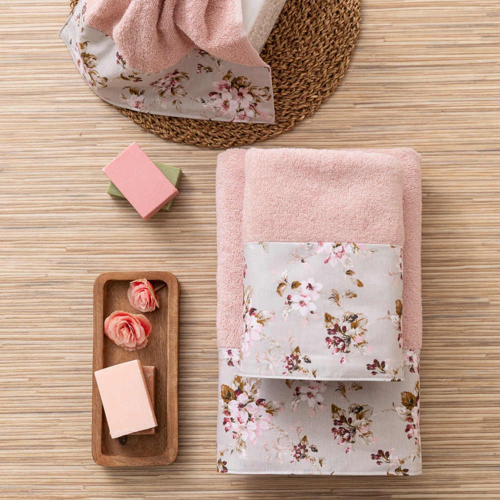 Alternative view of Πετσέτες Σετ 3ΤΜΧ Αγριολούλουδο - 70 x 140 / 50 x 90 / 30 x 50 cm - Λιλά - Borea Home Textiles