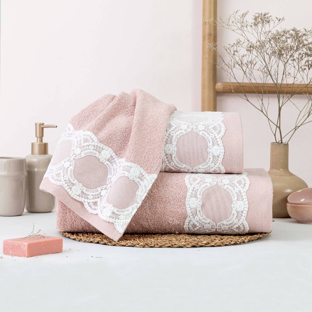 Alternative view of Πετσέτες Σετ 3ΤΜΧ Δάφνη - 70 x 140 / 50 x 90 / 30 x 50 cm - Εκρού - Borea Home Textiles