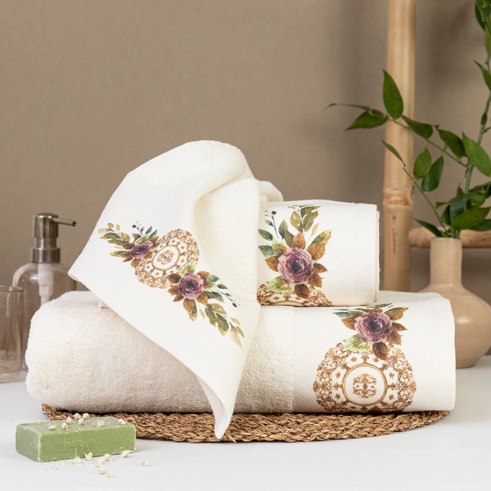 Alternative view of Πετσέτες Σετ 3ΤΜΧ Florence - 70 x 140 / 50 x 90 / 30 x 50 cm - Εκρού - Borea Home Textiles