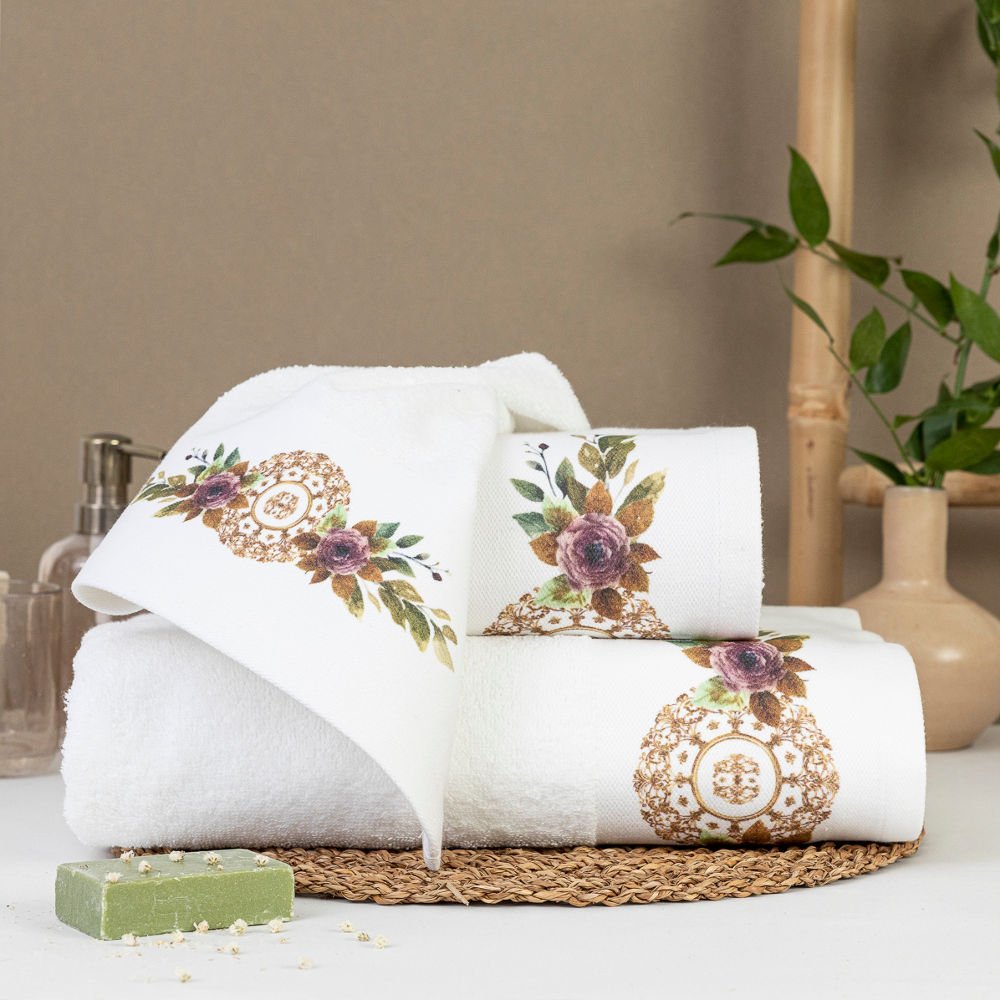 Πετσέτες Σετ 3ΤΜΧ Florence - 70 x 140 / 50 x 90 / 30 x 50 cm - Εκρού - Borea Home Textiles