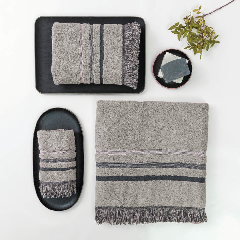 Πετσέτες Σετ 3ΤΜΧ Jill - 70 x 140 / 50 x 90 / 30 x 50 cm - Λιλά - Borea Home Textiles - Image 3