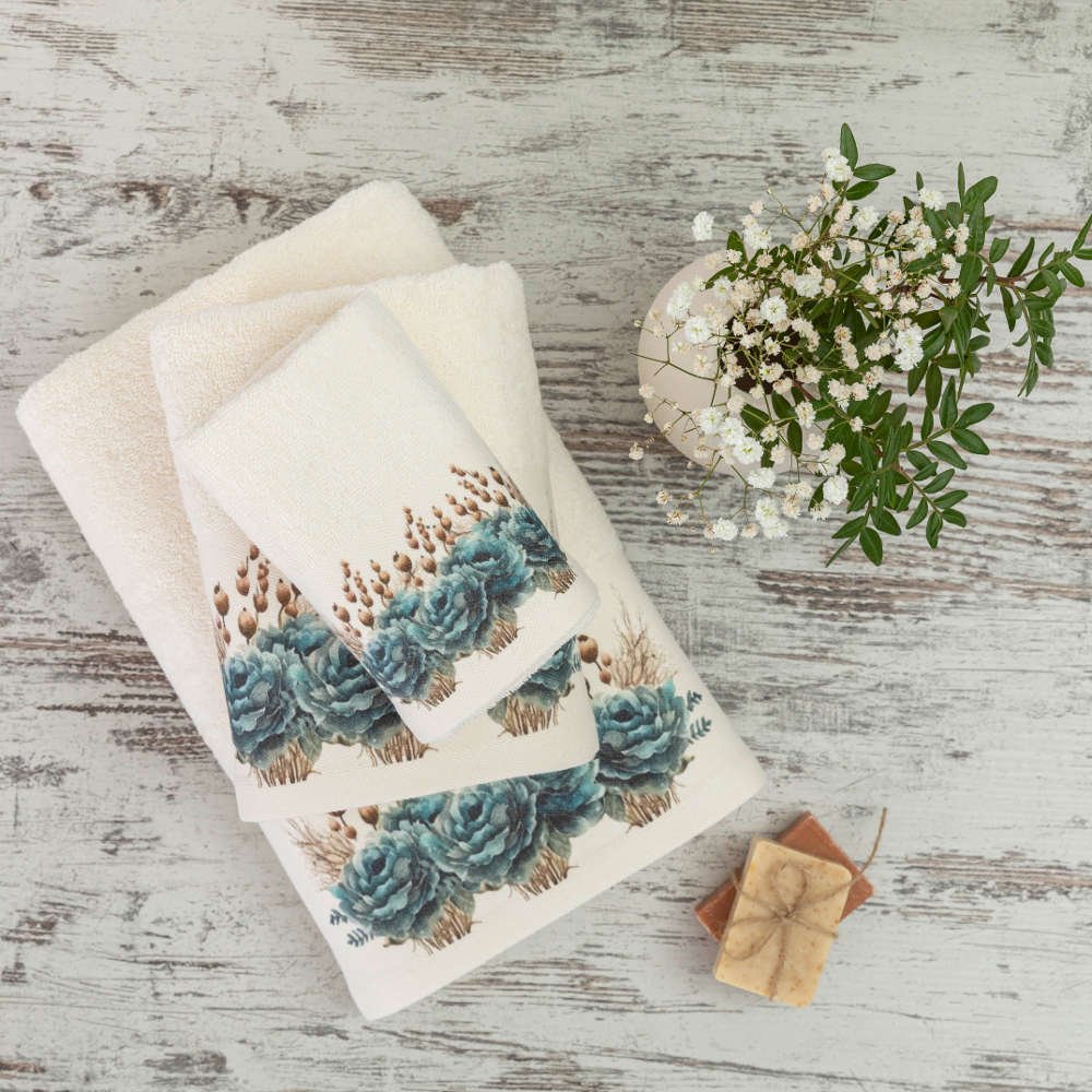 Alternative view of Πετσέτες Σετ 2ΤΜΧ Sapphira - 50 x 90 / 30 x 50 cm - Λευκό - Borea Home Textiles