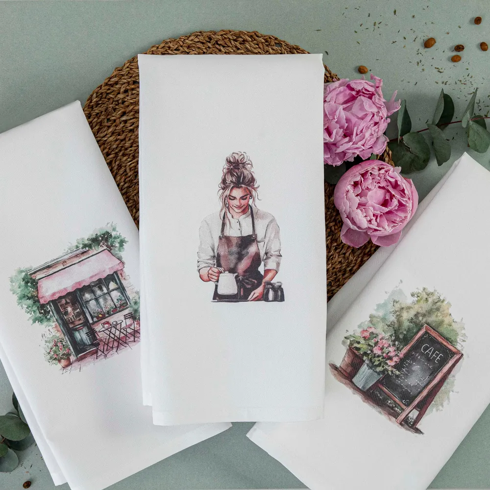 Ποτηρόπανα Κουζίνας Bistro Σετ 3ΤΜΧ - (3) 50 x 70 cm - Λευκό - Borea Home Textiles