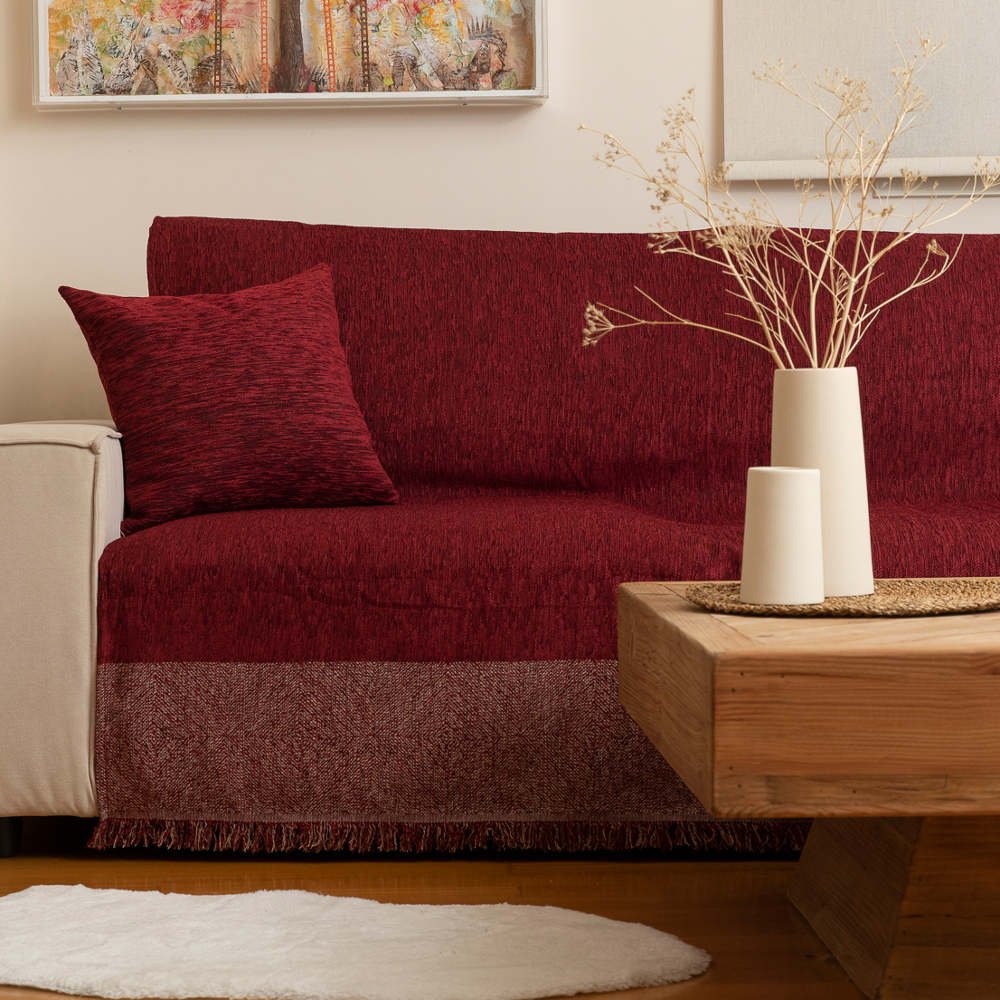 Ριχτάρι Σενίλ Τριθέσιο Square - 180 x 300 cm - Γκρι - Borea Home Textiles