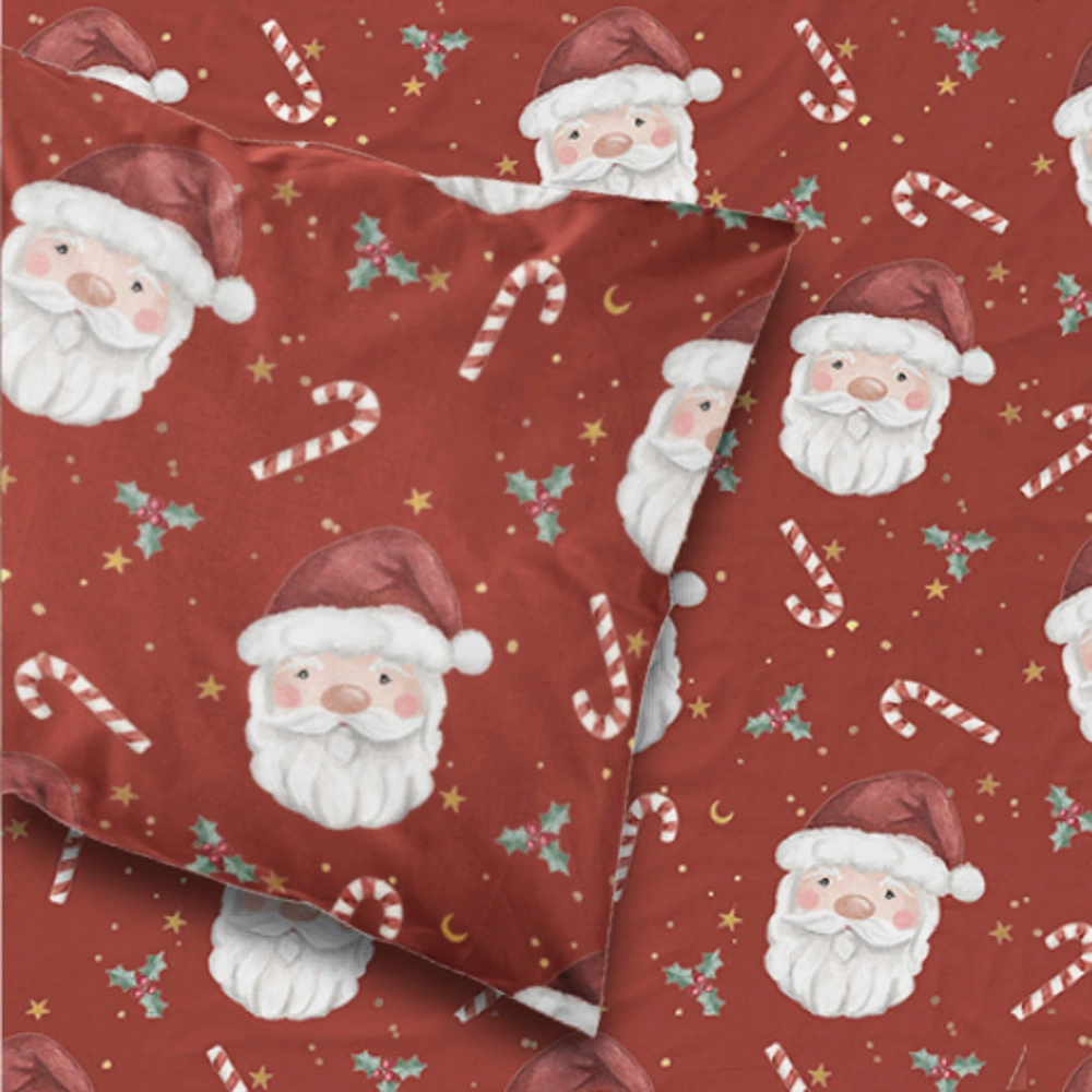 Alternative view of Ζεύγος Μαξιλαροθήκες Χριστουγεννιάτικες Άγιος Βασίλης - (2) 50 x 70 cm - Κόκκινο - Borea Home Textiles