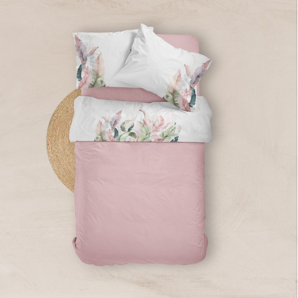 Σεντόνι Digital Print Σετ Banana Υπέρδιπλο - 220 x 240 cm + (2) 50 x 70 cm - Λευκό - Borea Home Textiles