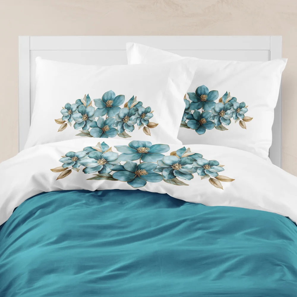 Alternative view of Σεντόνι Digital Print Σετ Emerald Υπέρδιπλο - 220 x 240 cm + (2) 50 x 70 cm - Λευκό - Borea Home Textiles