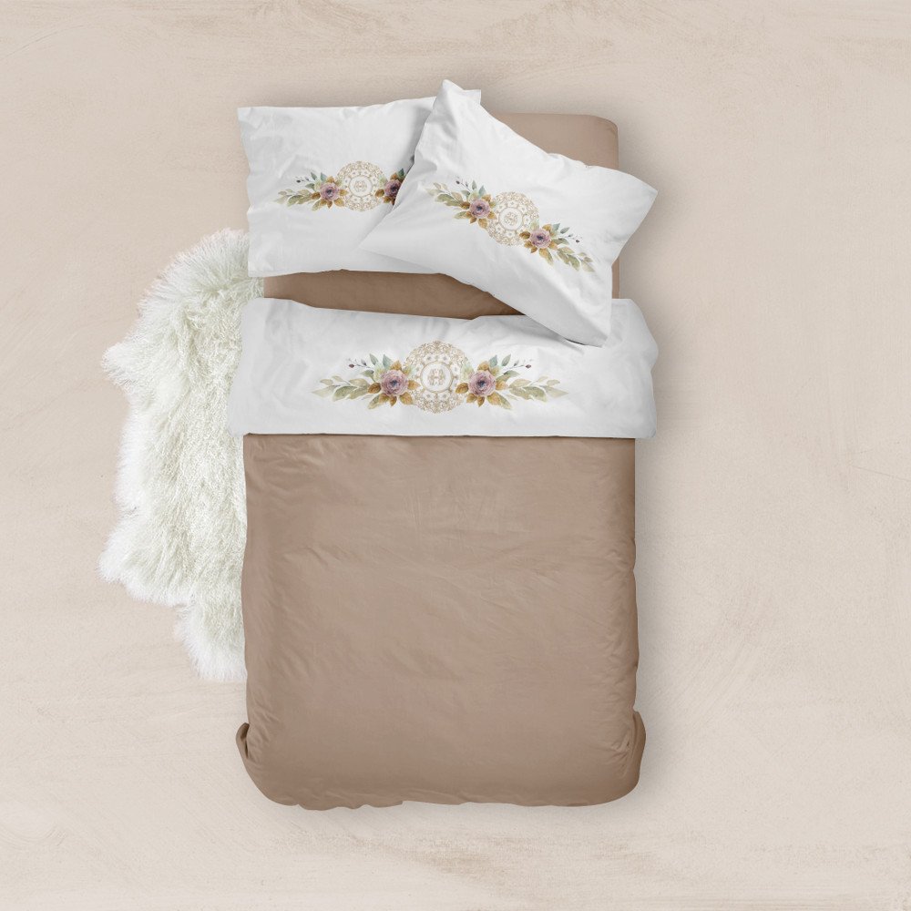 Σεντόνι Digital Print Σετ Florence Υπέρδιπλο - 220 x 240 cm + (2) 50 x 70 cm - Λευκό - Borea Home Textiles