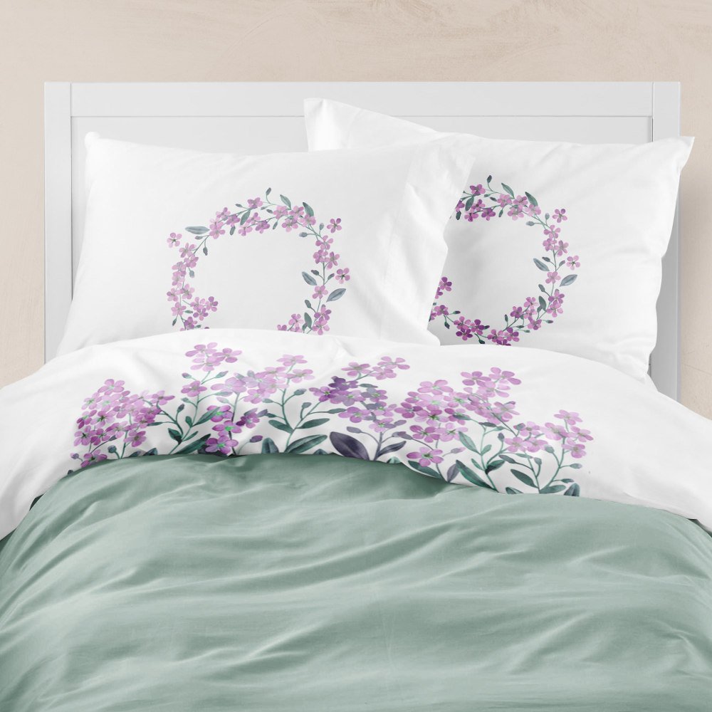 Alternative view of Σεντόνι Digital Print Σετ Forget me Not Υπέρδιπλο - 220 x 240 cm + (2) 50 x 70 cm - Λευκό - Borea Home Textiles