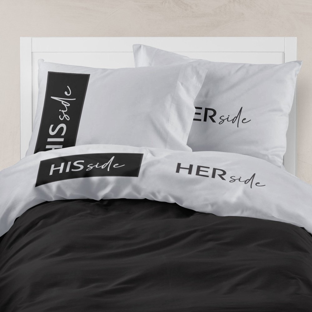 Alternative view of Σεντόνι Digital Print Σετ His&Hers Υπέρδιπλο - 220 x 240 cm + (2) 50 x 70 cm - Ποντικί - Borea Home Textiles