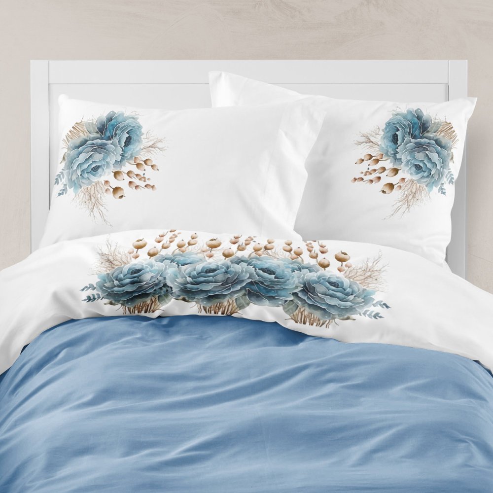 Alternative view of Σεντόνι Digital Print Σετ Sapphira Υπέρδιπλο - 220 x 240 cm + (2) 50 x 70 cm - Λευκό - Borea Home Textiles