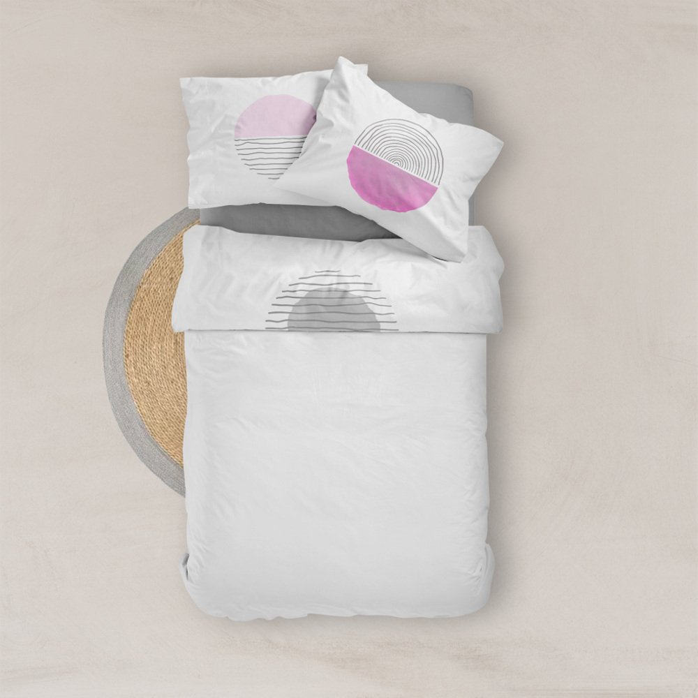 Σεντόνι Digital Print Σετ Three Skies Ροζ Υπέρδιπλο - 220 x 240 cm + (2) 50 x 70 cm - Ροζ - Borea Home Textiles