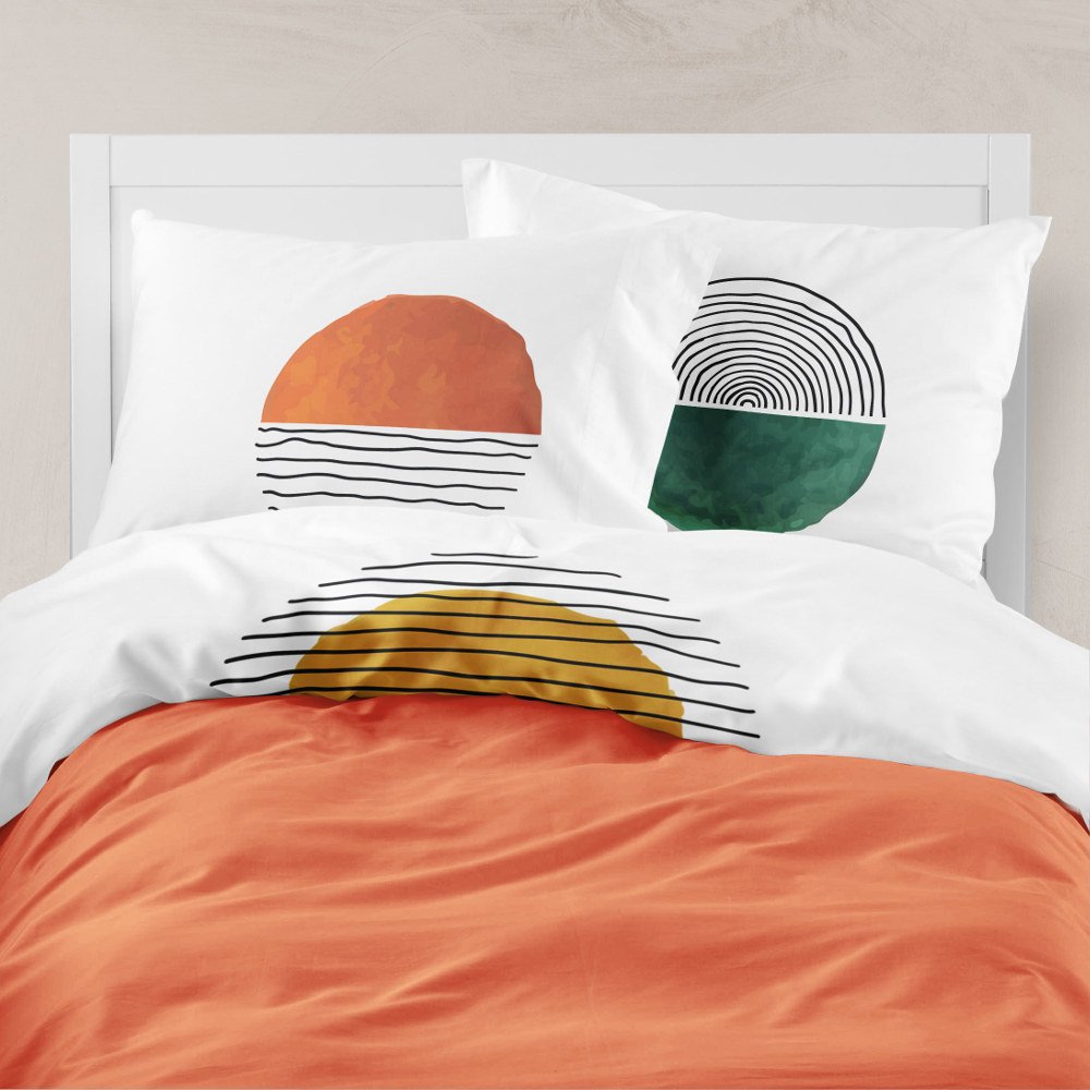 Alternative view of Σεντόνι Digital Print Σετ Three Skies Τερακότα Υπέρδιπλο - 220 x 240 cm + (2) 50 x 70 cm - Τερακότα - Borea Home Textiles