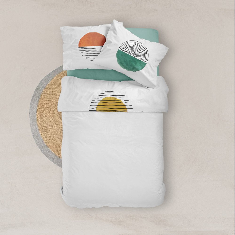 Σεντόνι Digital Print Σετ Three Skies Τερακότα Υπέρδιπλο - 220 x 240 cm + (2) 50 x 70 cm - Τερακότα - Borea Home Textiles