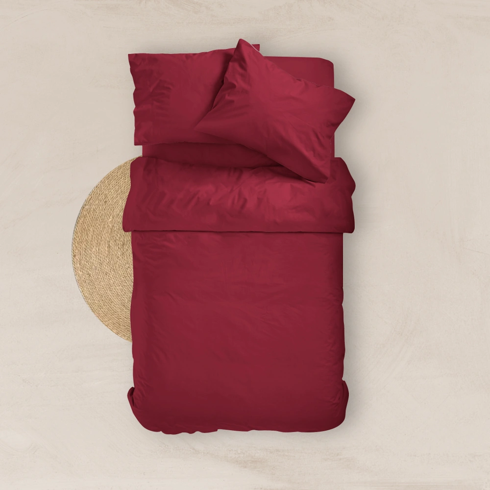 Alternative view of Σεντόνι Μονόχρωμο Solid Μονό - 160 x 240 cm - 1.Μπορντώ - Borea Home Textiles