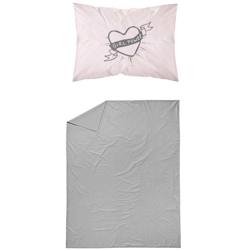 Σεντόνι Σετ 2ΤΜΧ Girl Power Μονό - 160 x 240 cm + 50 x 70 cm - Γκρι - Borea Home Textiles