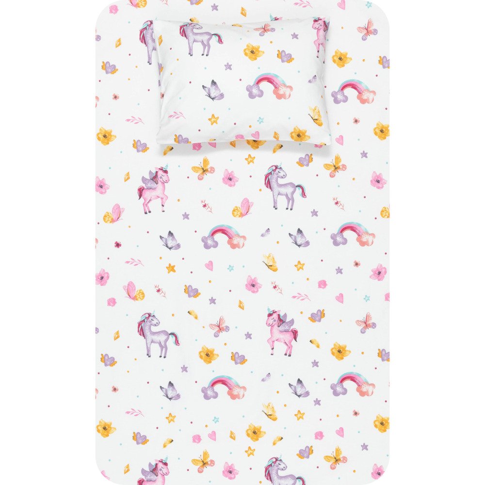 Σεντόνι Σετ 2ΤΜΧ Μονόκερος Μονό - 160 x 240 cm + 50 x 70 cm - Ροζ - Borea Home Textiles