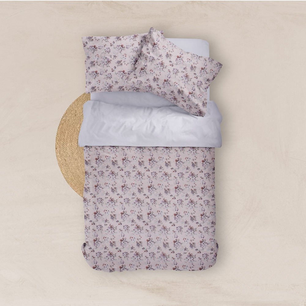 Σεντόνια Εμπριμέ Σετ Αγριολούλουδο Ροζ Υπέρδιπλα - (2) 240 x 260 cm + (2) 50 x 70 cm - Ροζ - Borea Home Textiles