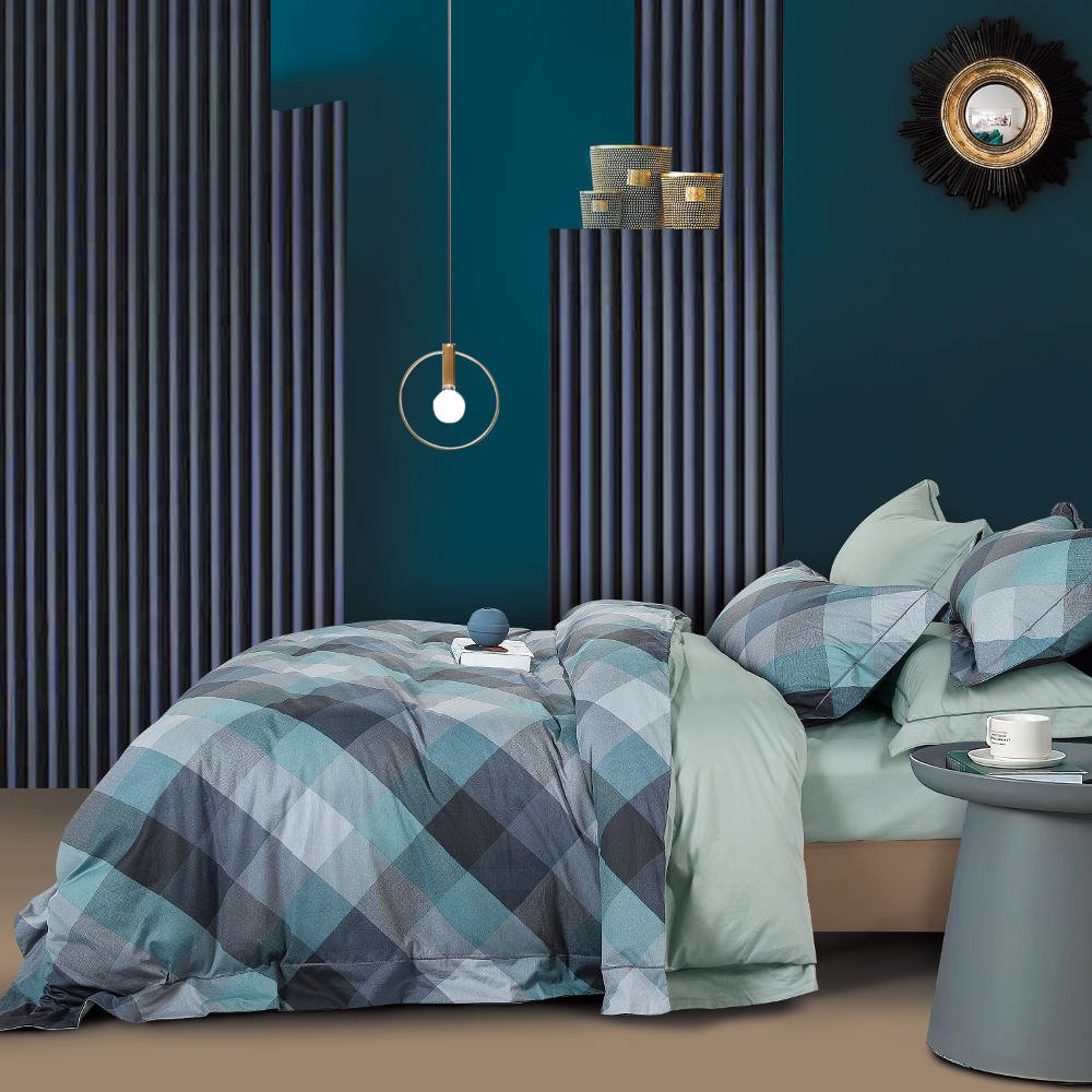 Σεντόνια Εμπριμέ Σετ Cole Υπέρδιπλα - (2) 240 x 250 cm + (2) 50 x 70 cm - Βεραμάν - Borea Home Textiles