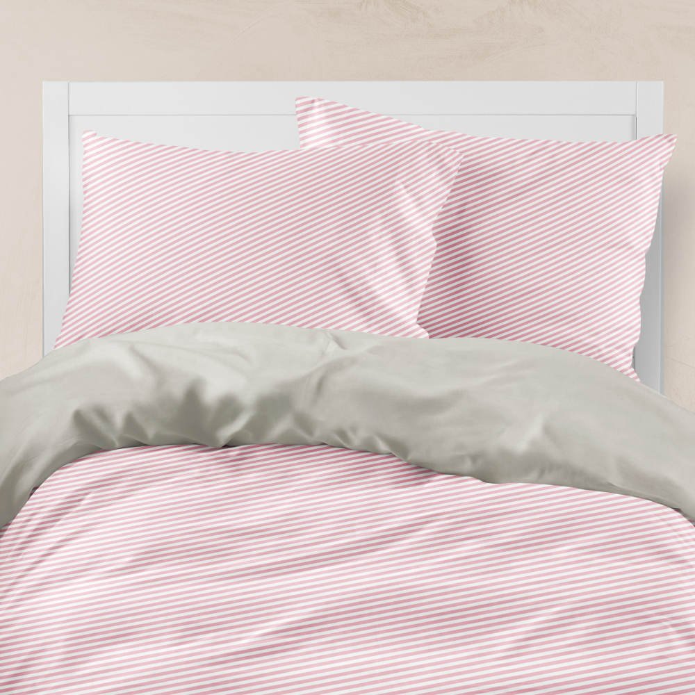 Alternative view of Σεντόνια Εμπριμέ Σετ Diagonal Ροζέ Υπέρδιπλα Με Λάστιχο - 220 x 240 cm + 160 x 200 cm + 40 cm + (2) 50 x 70 cm - Ροζέ - Borea Home Textiles