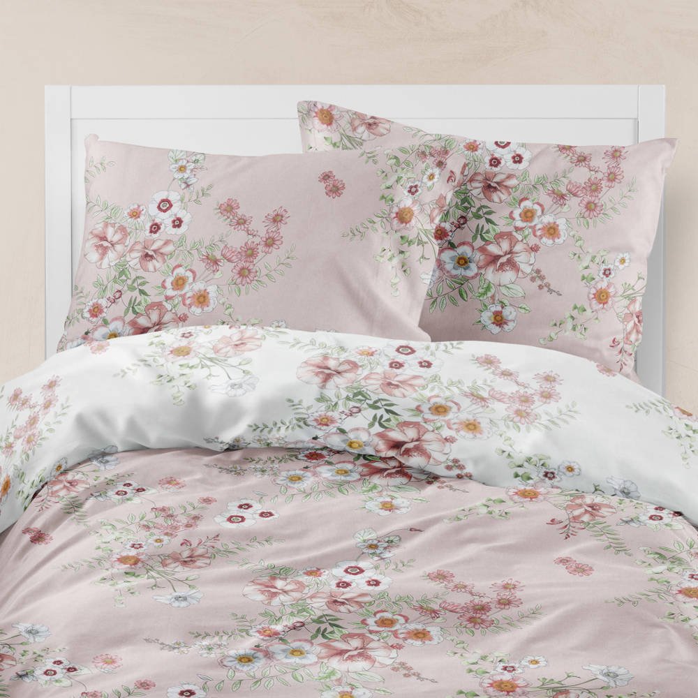 Alternative view of Σεντόνια Εμπριμέ Σετ Jardin Ροζέ Υπέρδιπλα - (2) 240 x 260 cm + (2) 50 x 70 cm - Ροζέ - Borea Home Textiles