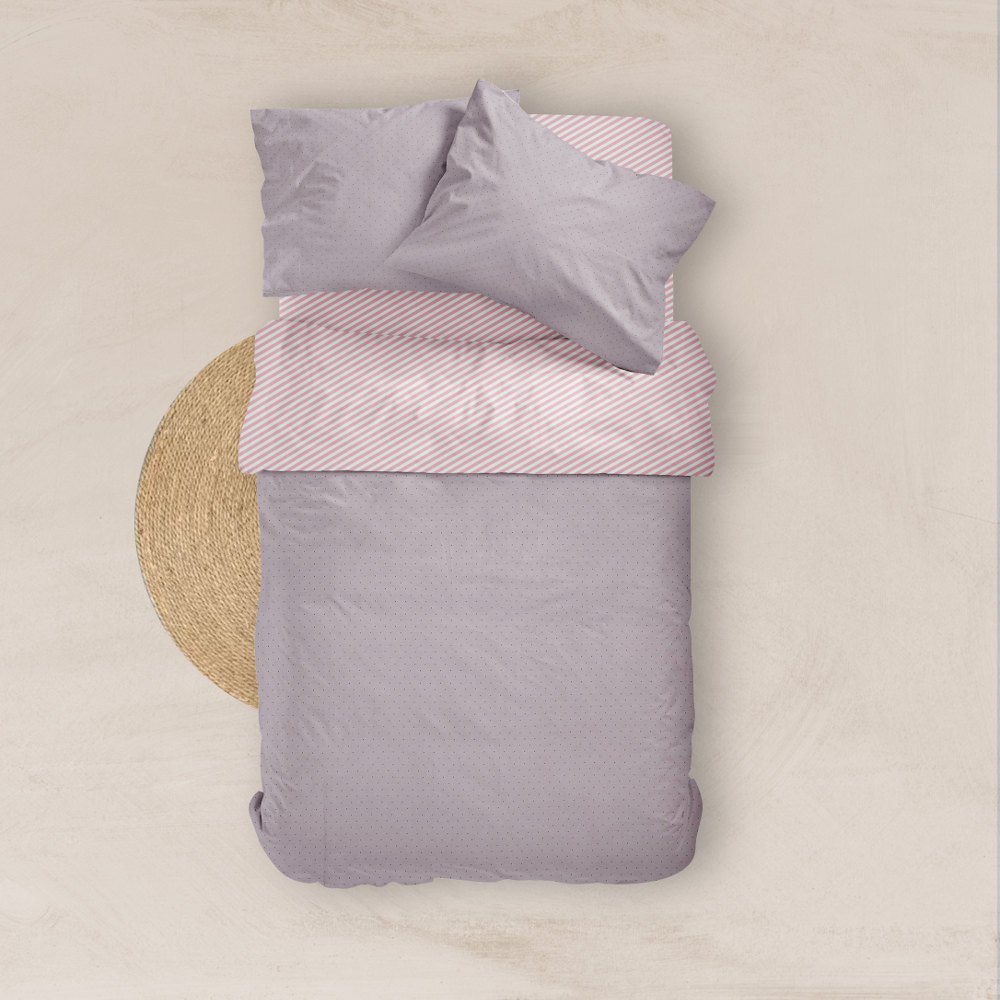 Σεντόνια Εμπριμέ Σετ Pois Σάπιο Μήλο Μονά - (2) 160 x 240 cm + 50 x 70 cm - Σάπιο Μήλο - Borea Home Textiles