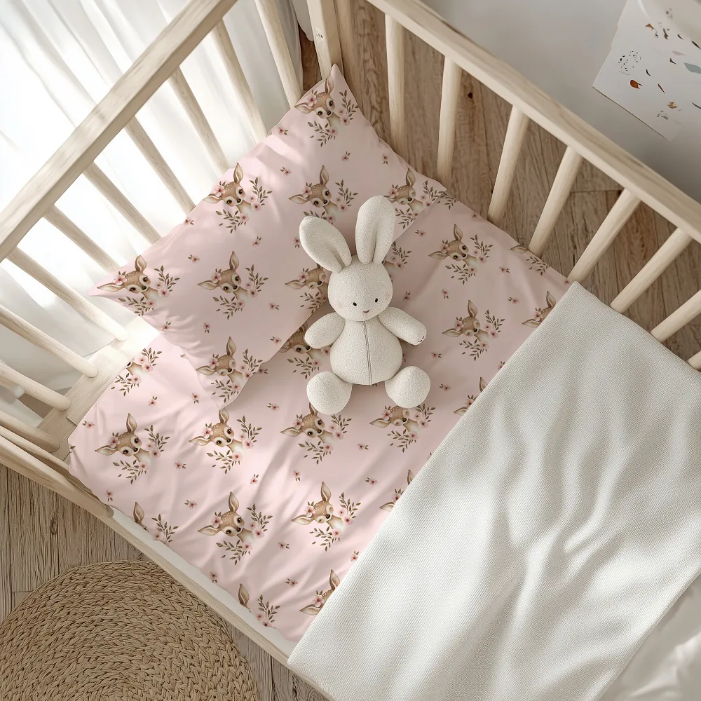 Σεντόνια Κούνιας Σετ Bambi - (2) 120 x 160 cm + 30 x 40 cm - Ροζέ - Borea Home Textiles