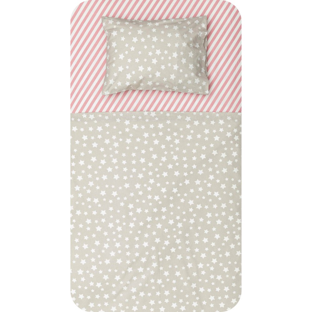 Σεντόνια Κούνιας Σετ Jingle Γκρι - (2) 120 x 160 cm + 30 x 40 cm - Γκρι - Borea Home Textiles