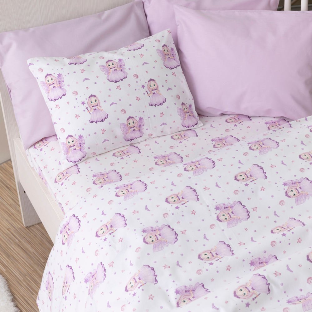 Alternative view of Σεντόνια Κούνιας Σετ Νεράιδα Λιλά - (2) 120 x 160 cm + 30 x 40 cm - Λιλά - Borea Home Textiles