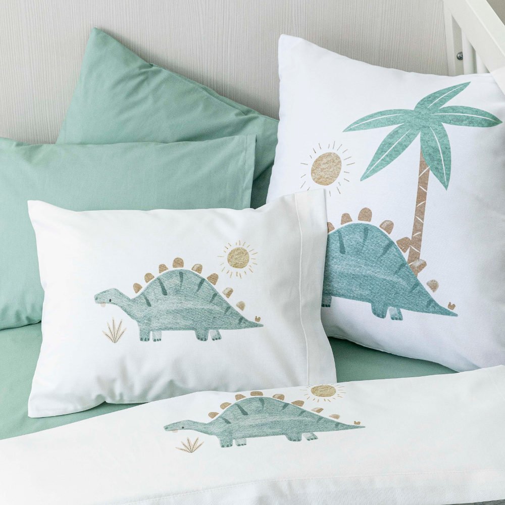 Σεντόνια Κούνιας Σετ Stompy - (2) 120 x 160 cm + 30 x 40 cm - Λευκό-Βεραμάν - Borea Home Textiles - Image 3