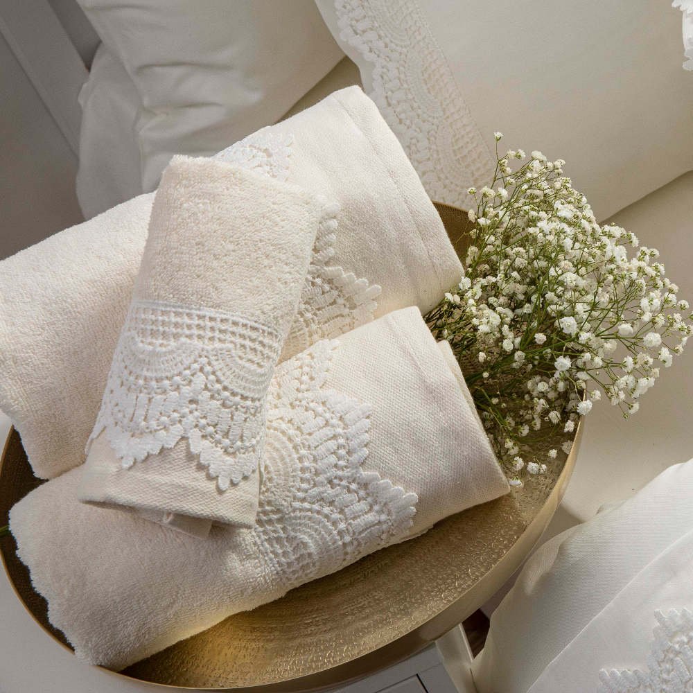 Alternative view of Σεντόνια Με Δαντέλα Σετ Arabesk Υπέρδιπλα - (2) 240 x 280 cm + (2) 50 x 70 cm - Εκρού - Borea Home Textiles