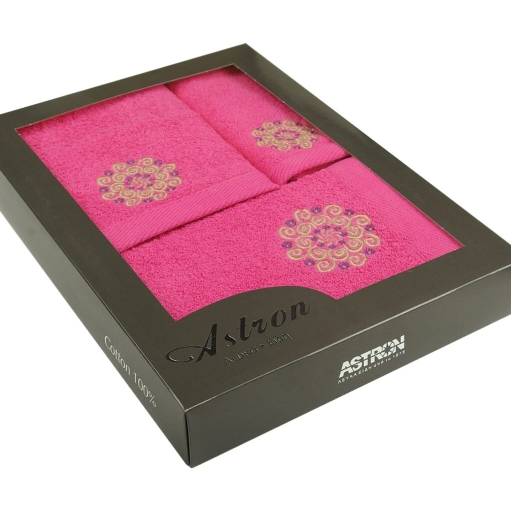 Πετσέτες σετ 3τμχ σε Κουτί Fuchsia 500157 - Astron Italy