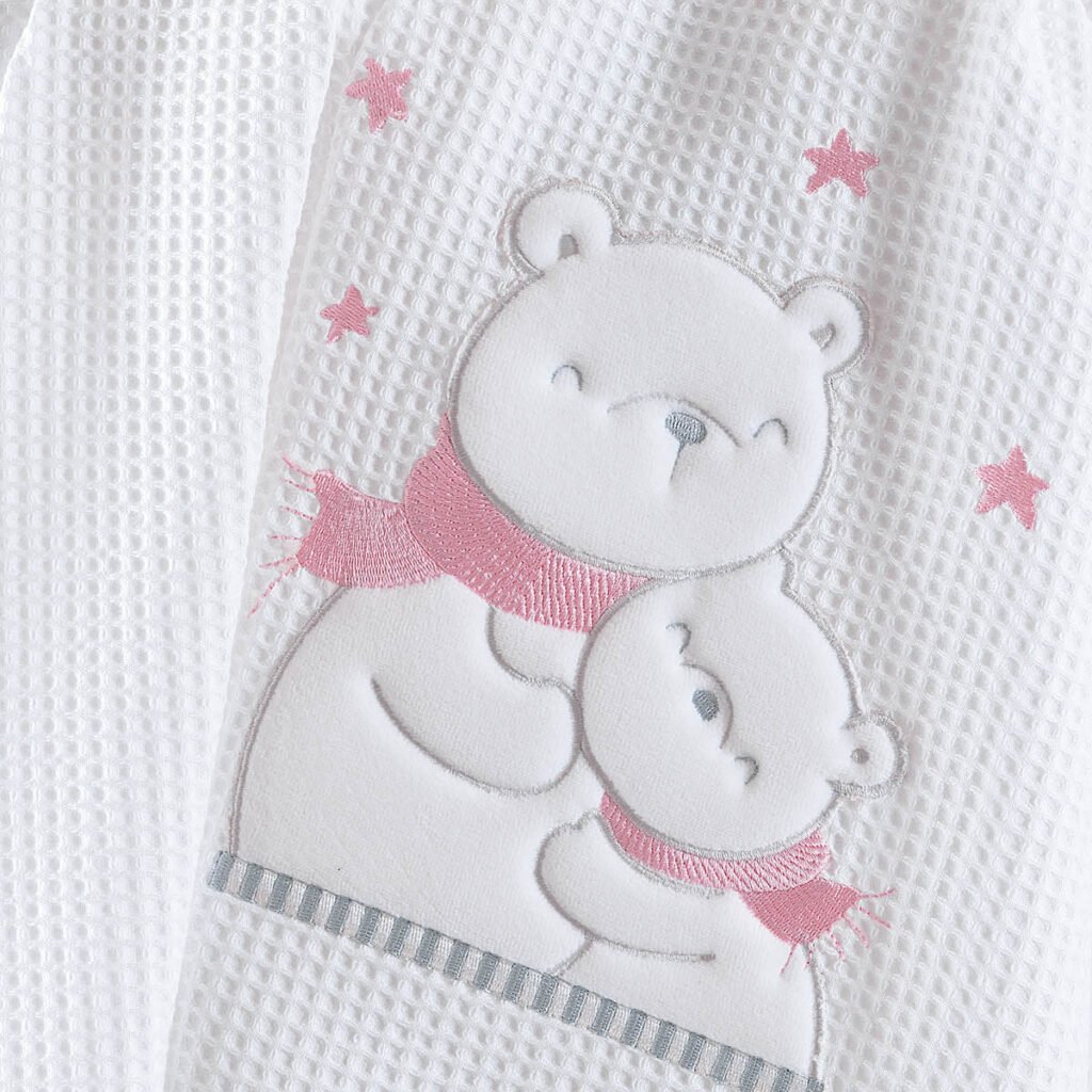 SNOWBALL POZ - KOYBEΡΤΑ ΠΙΚΕ ΜΕ ΚΕΝΤΗΜΑ - ΡΟΖ - 120X150 - Rythmos