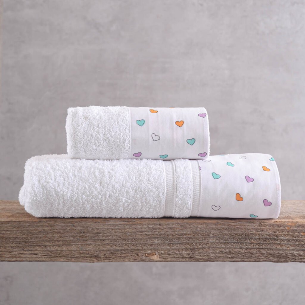 TINY HEART ΛΕΥΚΟ - ΣΕΤ ΠΕΤΣΕΤΕΣ 2 ΤΕΜ. -  - ΣΕΤ 2 ΤΕΜΑΧΙΑ (30X50 70X140) - Rythmos