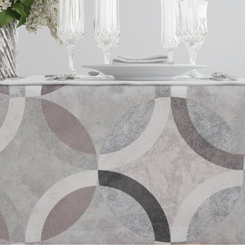 Τραπεζομάντηλο Κύκλοι Γκρι - 140 x 140 cm - Γκρι - Borea Home Textiles