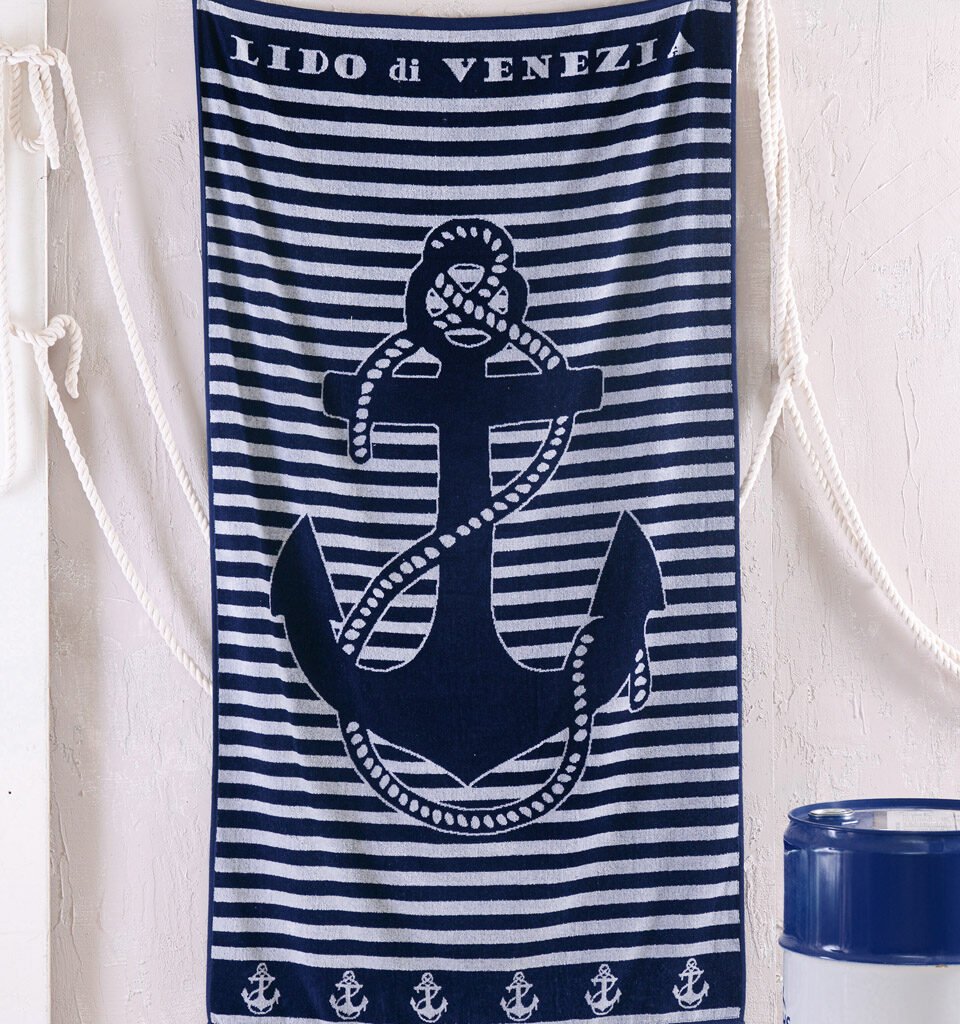 VENECIA - ΠΕΤΣΕΤΑ ΘΑΛΑΣΣΗΣ ΒΕΛΟΥΤΕ - ΜΠΛΕ - 86X160 - Rythmos