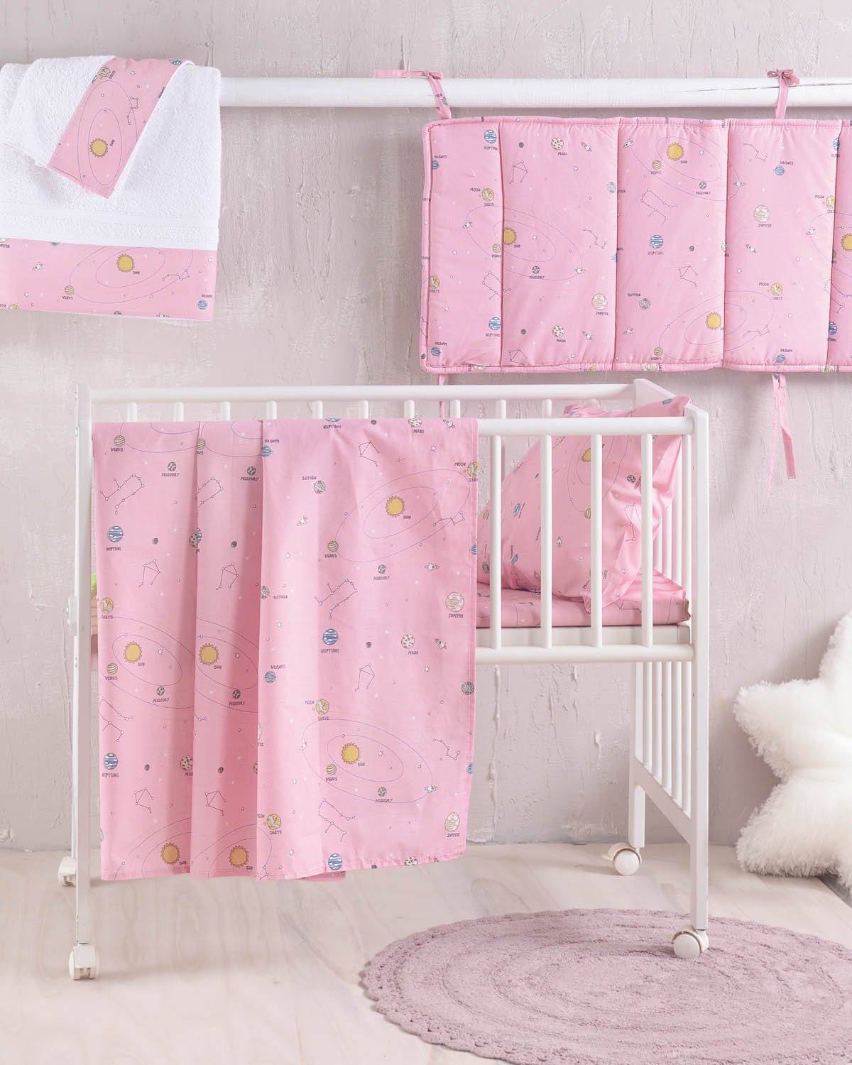 VENUS ΡΟΖ - ΣΕΤ ΣΕΝΤΟΝΙΑ ΒΡΕΦΙΚΑ 3 ΤΕΜ. - ΡΟΖ - 120X160 - Rythmos