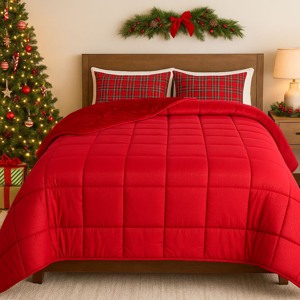 Χριστουγεννιάτικο Κουβερτοπάπλωμα Υπέρδιπλο 2,20Χ2,40 Wine 27192719 - Astron Italy