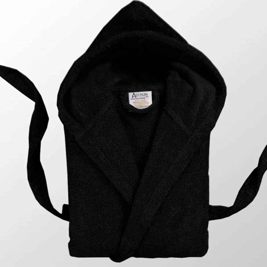 Μπουρνούζι Με Κουκούλα Black  - Astron Italy