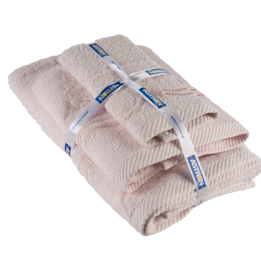 Πετσέτες σετ 3τμχ Ecru Design 1 500158 - Astron Italy