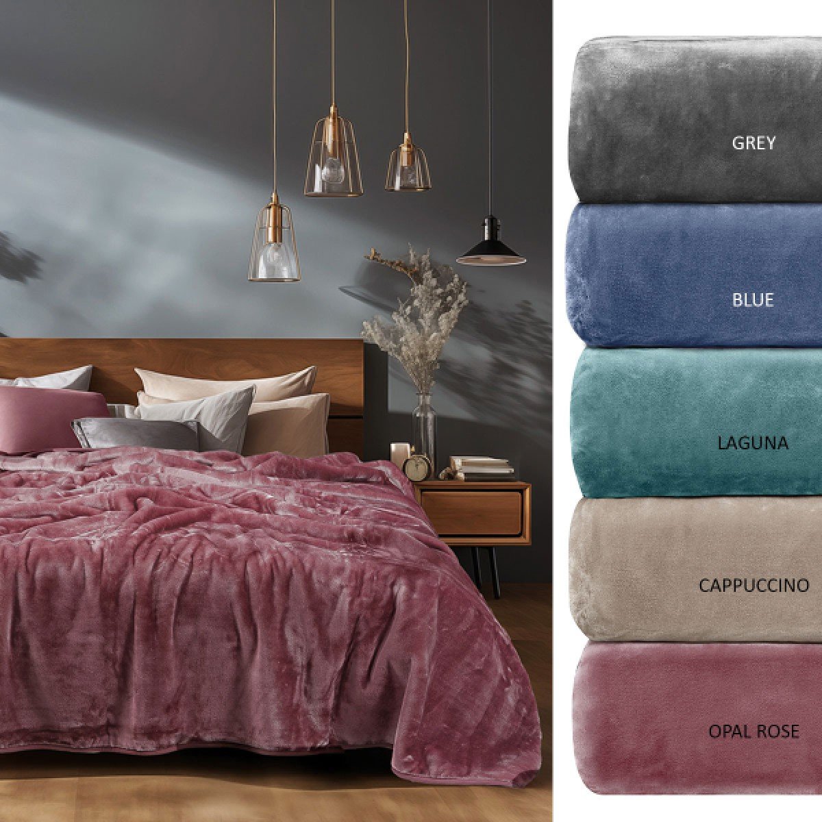 ΚΟΥΒΕΡΤΑ KING SIZE 240X260 ADAM HOME 700 - Grey